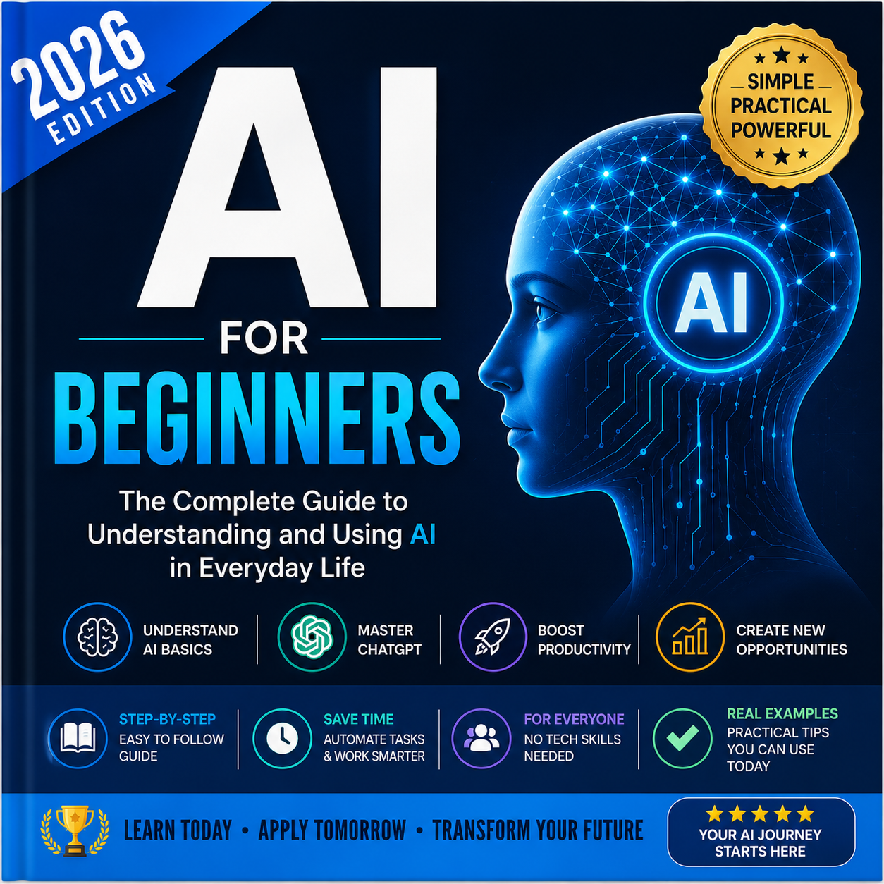 AI for Beginners 2026 ebook cover